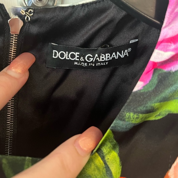 Dolce & Gabbana Floral-Printed Satin Mini Dress size 44 8 NEW long sleeve - Picture 8 of 13